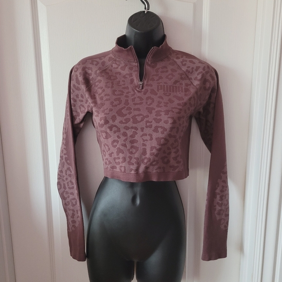 Puma Mauve Animal Print Long Sleeve Top - Picture 7 of 11